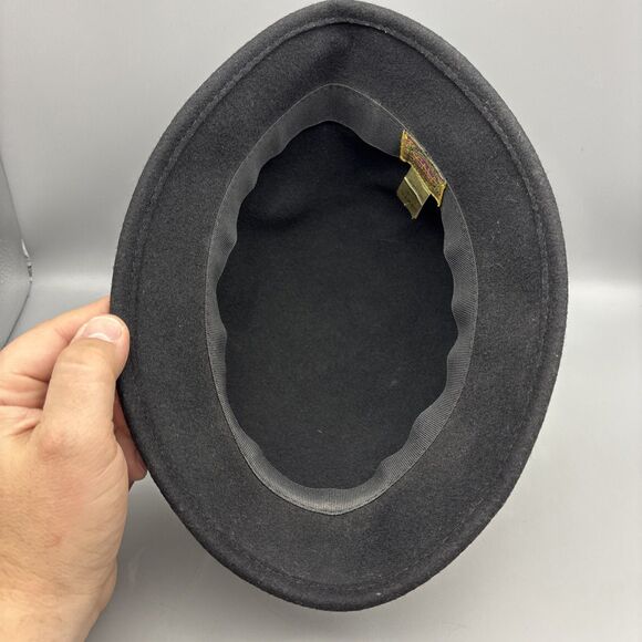 Scala Collezione Cloche Hat Womens One Size Wool Black Horsebit Trim - Picture 5 of 10